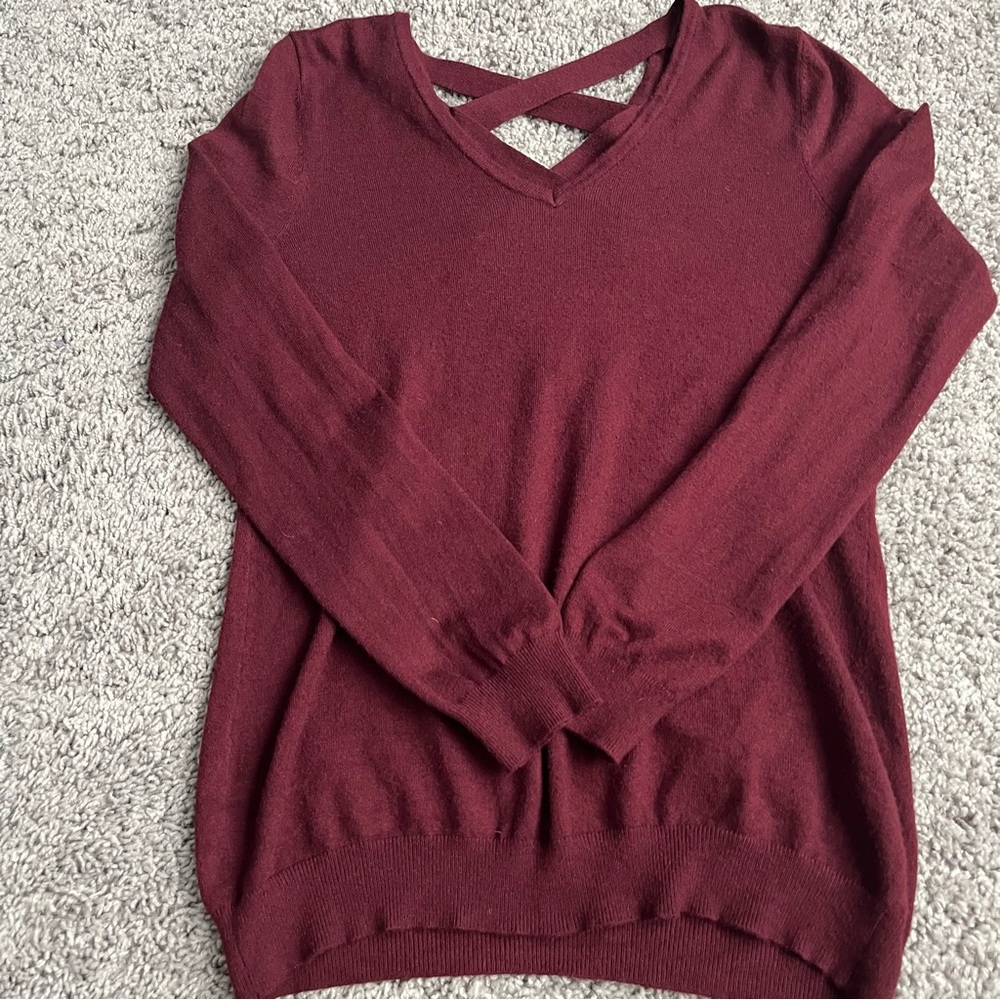 Love Ellie V Neck Women's Sweater S Reddish